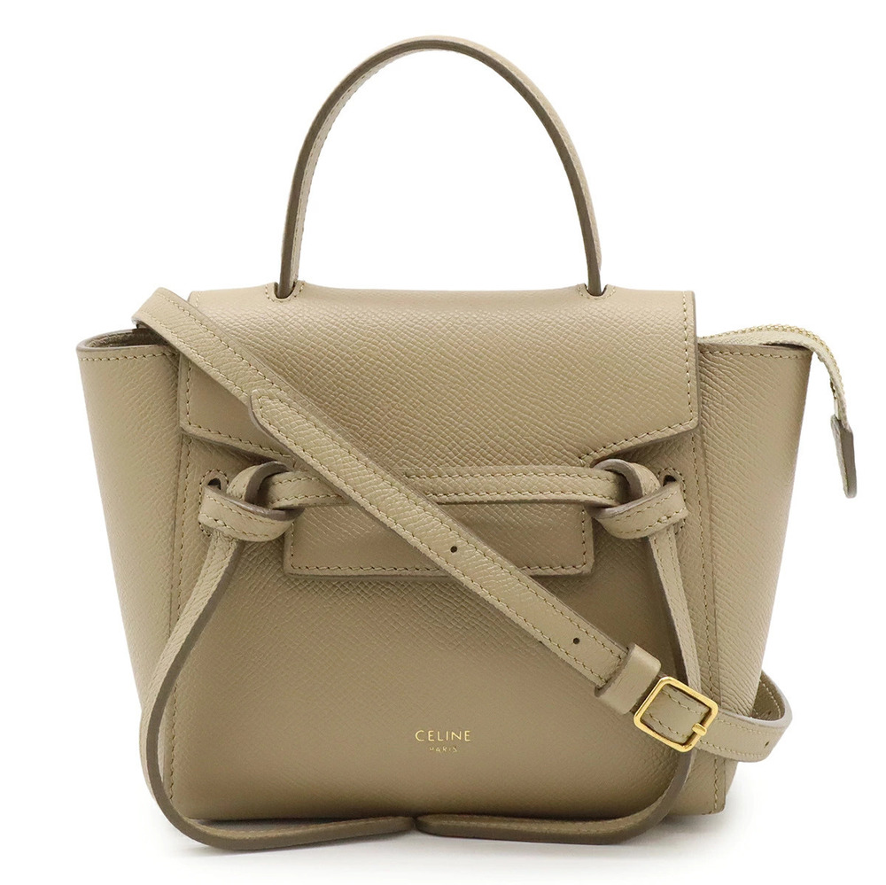 Celine Pico Belt Bag Handbag Shoulder Leather Sand Beige Cream